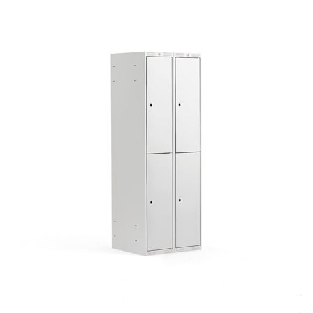 2 door locker CLASSIC, 2 modules, 1740x600x550 mm, grey