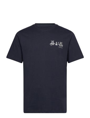 Regular Fit Owl Trip Chest Print T- Navy Knowledge Cotton Apparel