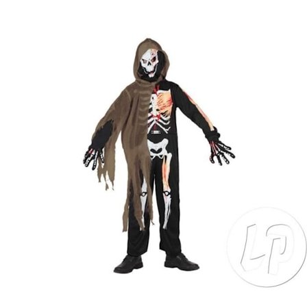 Barnkostym med slöjdbeklätt skelett - Halloween - Storlek 5-6 år - Märke