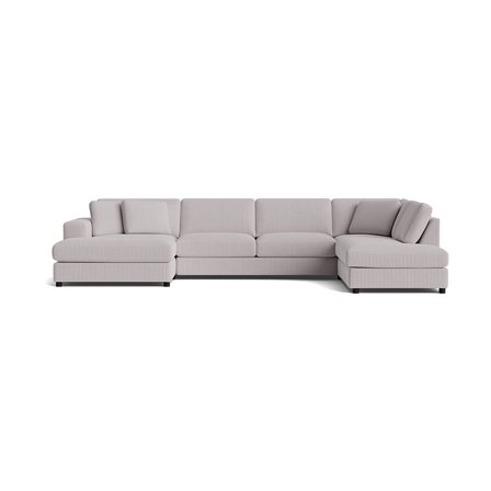 Oasis U-sofa, venstrevendt - Lincoln Lysegrå - 360x213x79 - Sofa, u-sofa
