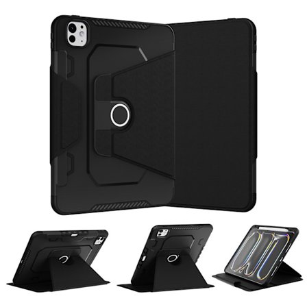 Etui for iPad 10. generasjon 10.9 (2022)/iPad 11 A16 (2025) Roterende Brakett (Svart)