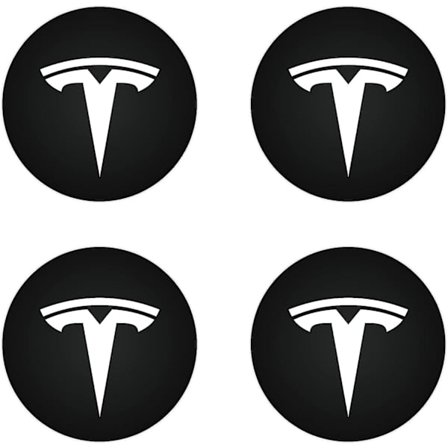 Centerkapsel (4 stk.) til Tesla Model Y Model 3 Modifikation Navkapsel (hvid/mat sort)