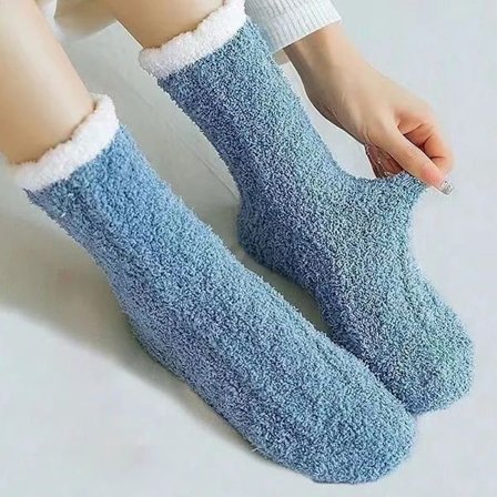 Winter Lolita Cozy Coral Fleece Socks Women's Fashion Warm Fuzzy Fluffy Anti-Slip Slipper Sock Thermal Home Soft Sleep Floor Sox