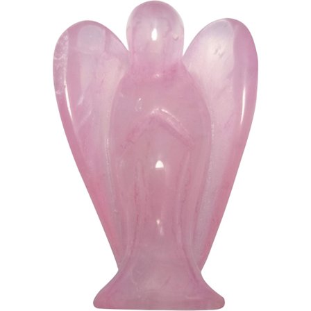 1 stk. Lommestørrelse rosenkvarts engelfigurer, der afbilder