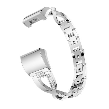 Rhinestone Kristallarmband Fitbit Charge 2 Silver