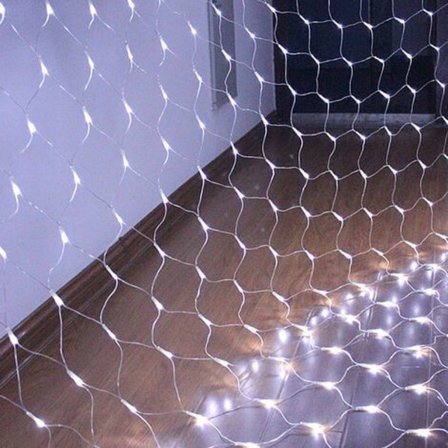 LED-valoverkko, koristeellinen valoverho, ulkojouluvalot, 4,5 x 1,6 m, viileä valkoinen