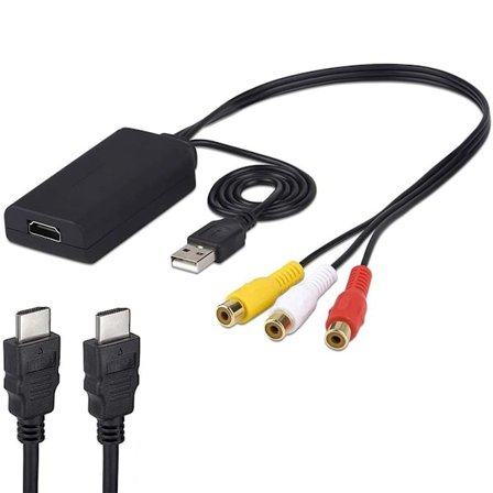 HDMI-RCA-kaapeli, HDMI-RCA-muunnin, AV 3RCA CVBS Composite - 1080P