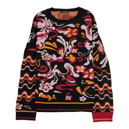 High, Round-neck Knitwear Czarny, Kobieta, Rozmiar: M