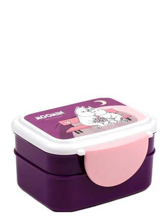 Puckator Stacked Bento Box Lunch Box With Cutlery - Purple - ONE SIZE