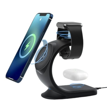 Qi-oplader til mobile enheder, 15W, Sort