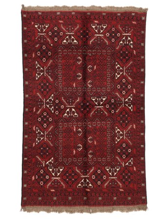 Alfombra Oriental Afghan Hatchlou 152X249 Negro/Rojo Oscuro (Lana, Afganistán)