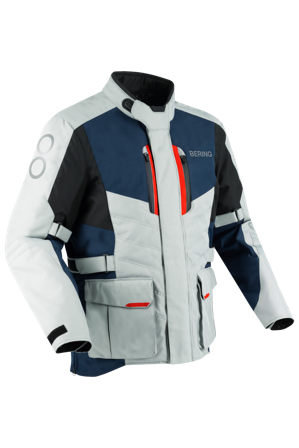 Motorradjacke Bering Siberia Grau/Blau/Rot XL