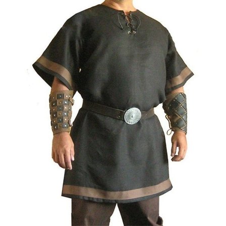 Vintage middelalderdrakt for menn Halloween-fest Viking Knight Pirate Warrior LARP Cosplay-skjorter Lange topper