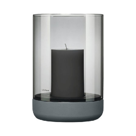 Blomus Calma Ljuslykta Large 22,5 Cm Steel Gray Smoke Lampor Grå