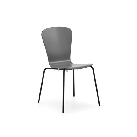 Chair MILLA, black stand, anthracite