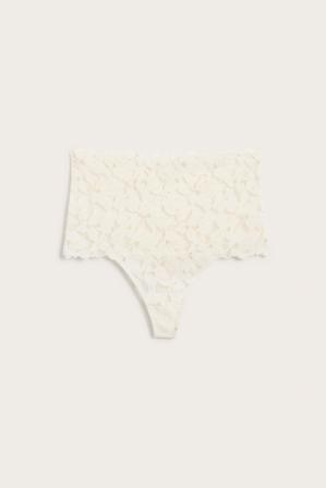 Stringtrosa i spets | Offwhite | Dam | Kappahl