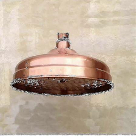 Kobber Bruseshowerhoved, 20cm (8 tommer) Diameter, Højtryks Fast Bruseshowerhoved Med Justerbar Vinkel Bruseshowerhoved Regnbruseshowerhoved - Guld