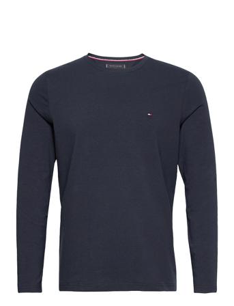 Stretch Slim Fit Lon T-shirts Long-sleeved Blå Tommy Hilfiger