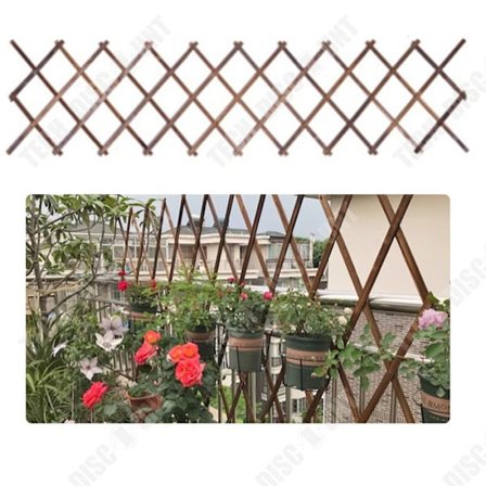 Trädgårdsställning - Naturlig - 65x26cm - Utbyggbar - Stöd för klätterväxter - Utomhusdekoration