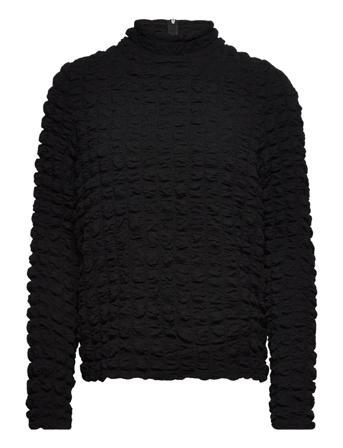 Slfmonika Ls High Neck Top B Bluse Langermet Svart Selected Femme