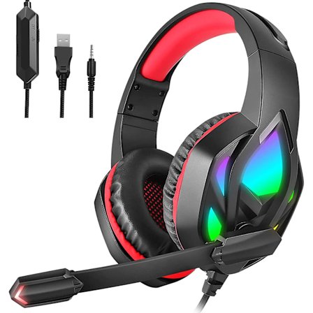 Gaming-headset, Over-ear-gaming-headset med brusreducerande mikrofoner, Stereo-bas-surroundljud