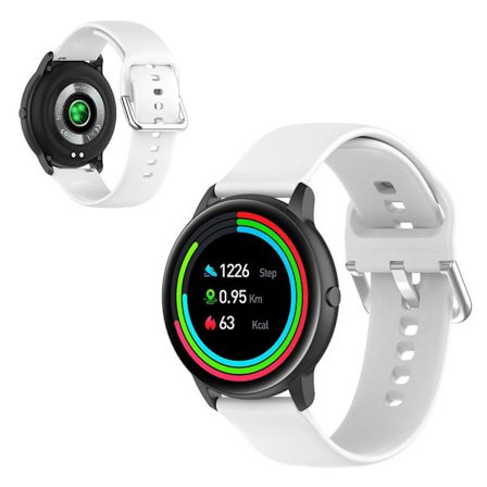 22mm Universal silikone sportsarmbånd - Hvid / Størrelse: L