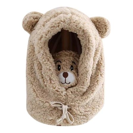 Vintermössa med Huva, Halsduk och Vantar i Konstpäls