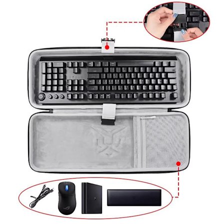 Tangentbordsväska för 60/65 tangenter - Grå - Liten