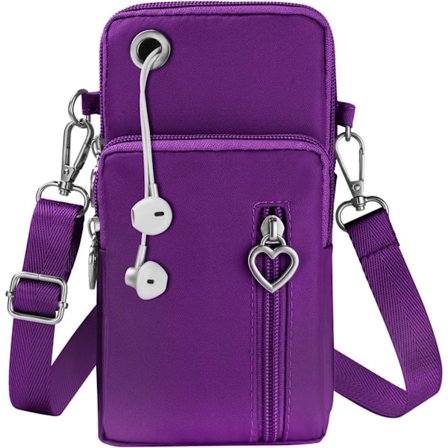Mobiltelefonväska nylon liten axelväska med hörlursingång mini crossbody axelväska mobiltelefonväska under 7 tum mobiltelefon