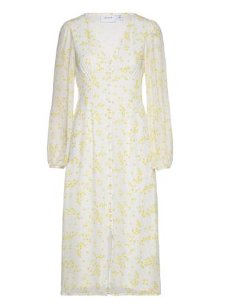 Viemma L/S Midi Dress Dresses Summer Dresses Gul Vila*Betinget Tilbud
