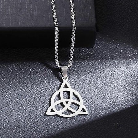 Häxknut Halsband Rostfritt Stål Magisk Knut Pagan Häxkonst Symboler Hänge Keltisk Knut Halsband Smycken Gåvor för Kvinnor