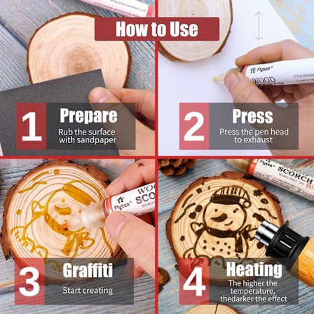 Marker DIY Scorch Pen Marker Dobbelthovedet Træbrændingspen Marker Pyrografi Marker Kompatibel med DIY Projekter Træbrænder Værktøj