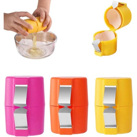 (3 stk) Eggeskallåpner, Eggeskiller for rå egg, 2024 Oppgradert Eggeskjærer i rustfritt stål, Eggeknuserverktøy for rå egg