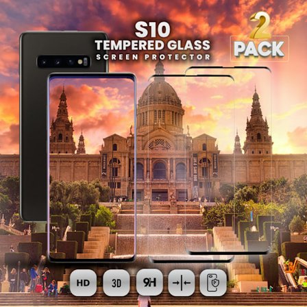 2-Pack Samsung Galaxy S10 - Härdat glas 9H - Super kvalitet 3D
