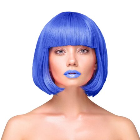 Peruukki Lyhyt Polkka - Tummansininen