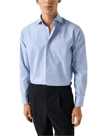 Eton Poplin-skjorta Casual Fit Skjortor Herr Blå XL