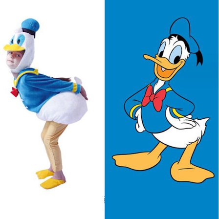 Donald Duck Barnekostyme med Gratis Hatt