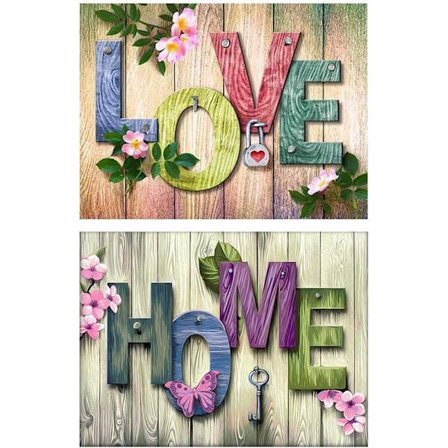 5D DIY Diamantmålningar 2 Kits Kristall Rhinestone Diamantbroderi Måla