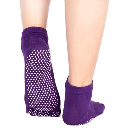 Yoga Sokker med Full Tå | Yoga Sokk med Full Tå | Med Anti-Skli Bunn | Sklisikre Sokker | Pilates Sokker | Størrelse 36-40 I Lilla