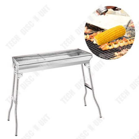 Bärbar grill - TECH DISCOUNT - Flexibel i rostfritt stål - För 5-10 personer - 73x33.2x70 cm
