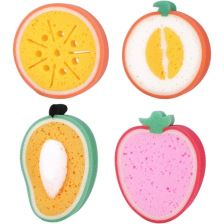 4 st baby badsvamp mjuk skumsvamp naturlig svamp för bad