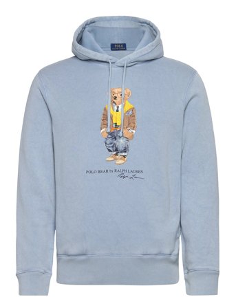 Polo Bear Garment-Dyed Fleece Hoodie Tops Sweatshirts & Hoodies Hoodies Blue Polo Ralph Lauren