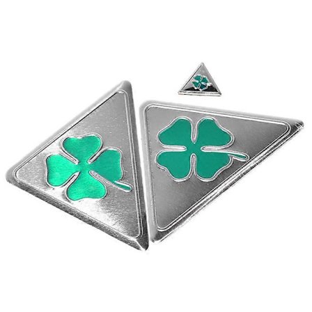 3 st GT Bil Sidoskydd Emblem Märke Klistermärke Aluminium+PVC För Alfa Romeo Quadrifoglio Grön Delta För Alfa 147 156 166 159