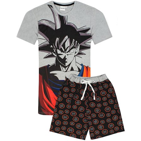 Dragon Ball Z Herr Goku Kort Pyjamas Set L Grå/Svart/Röd