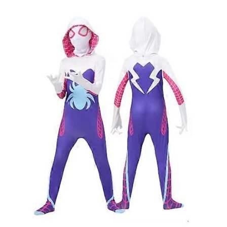 Hot rea! Spiderman Kostume Voksen Barn Gwen Stacy Spider Cosplay Superhelt Body Jumpsuit Kvinder ILX-Glad