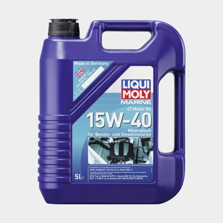 Mineral oil for 4-stroke inboard engines Liqui Moly Marine 4T Motor Oil 15W-40, for petrol & diesel engines, ACEA A3/B4/E7 & API CI-4/SL, 5 litres