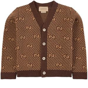 Kids - Gucci Brown Jacquard Cardigan 3-6 months - Jumpers and knitwear - 3-6 months - Brown - Mädchen
