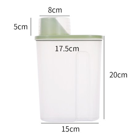 Pesuaineen säilytyslaatikko kannella, muovipurkki, luova kotitalousastia, erikoispesuainelaatikko, säilytysämpäri, Nordic green 2.5L