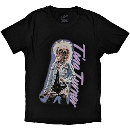 Tina Turner Unisex Adult Vertical Logo Bomull T-shirt M Svart