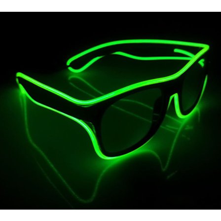 Fluoresoivat vihreät langattomat valaisevat lasit, LED-lasit EL-valo